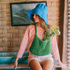 BLOOM Crochet Hat in Mosaic Blue