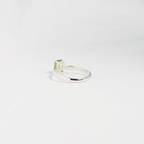 Peridot Solitaire Silver Ring