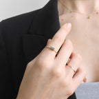 14KT Gold Hammered Stacking Ring